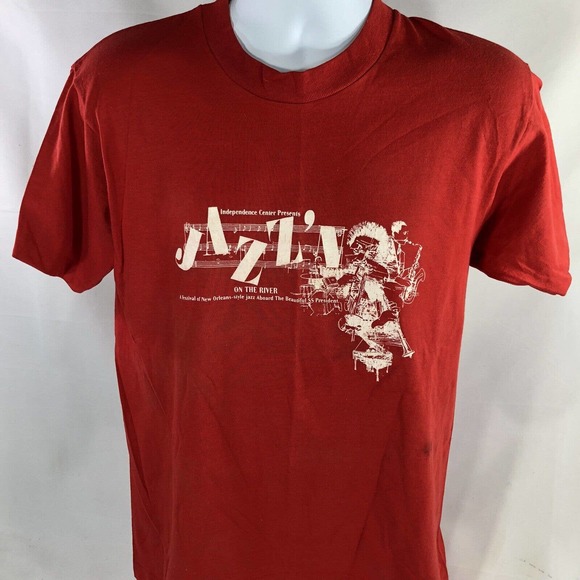 VTG Independence Center Jazzin On The River SS President USA Made Shirt 80s 90s - Picture 1 of 12